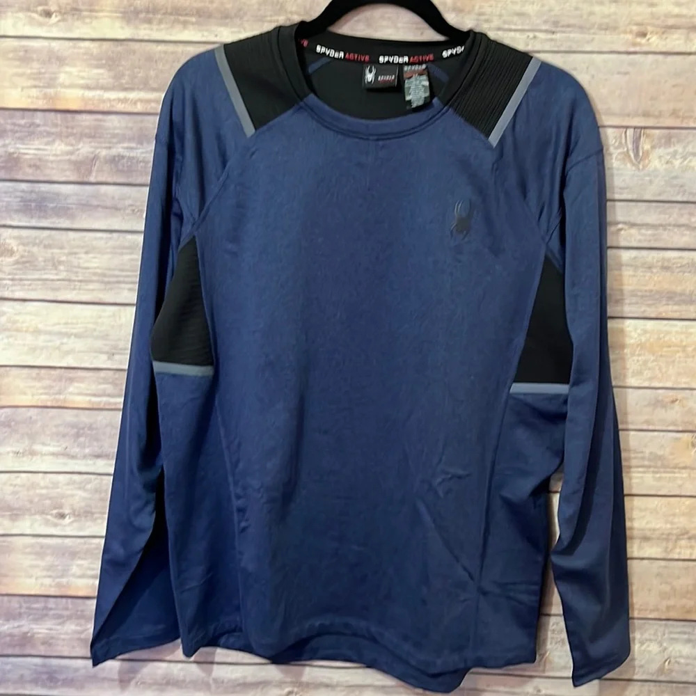 Spyder Men's Long Sleeve Pullover Shirt Sweatshirt - Blue - S
